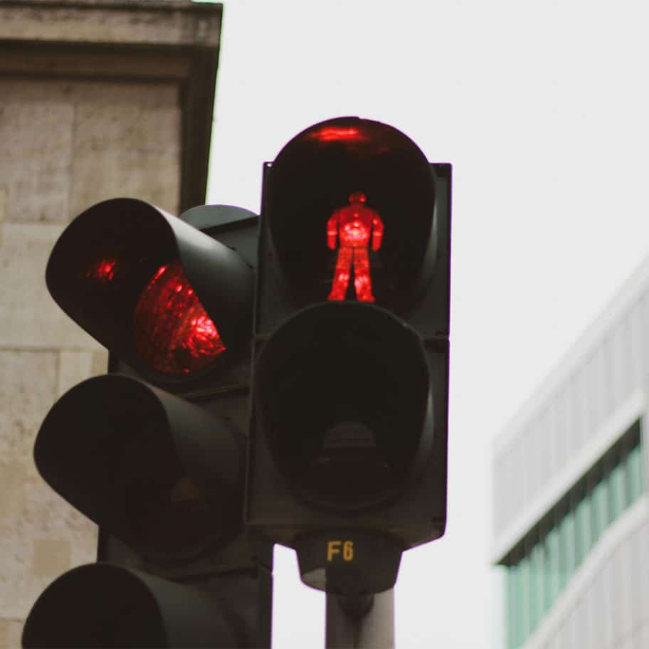 Accident at red traffic lights
